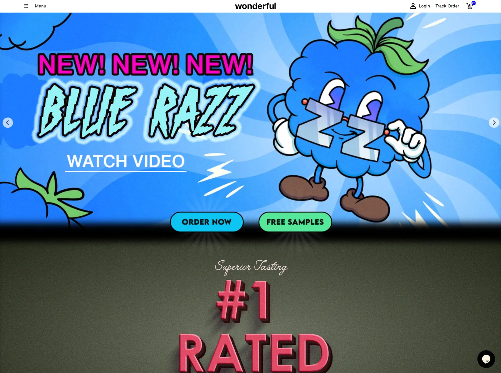 After the redesign: the homepage.