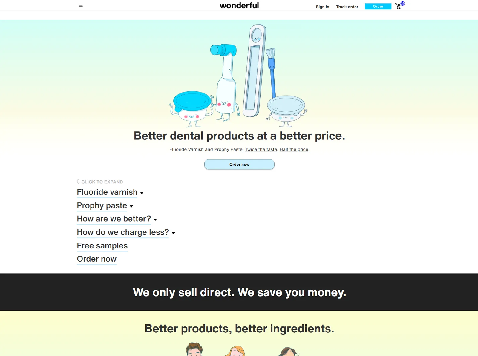 Before the redesign: the homepage.